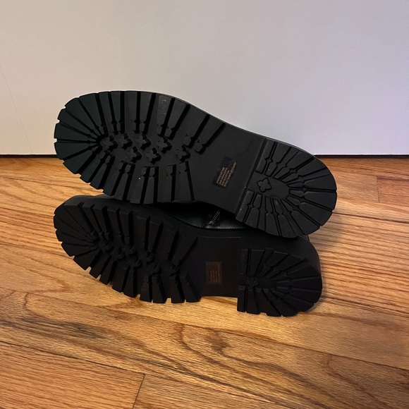 American Eagle Black Chunky Boots Size 7 90s Grunge Y2K Style Faux Leather - Picture 4 of 7